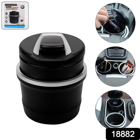 Portable Car Ashtray With Lid And Blue Led Light (1 Pc  With Color Box) - Zidbik