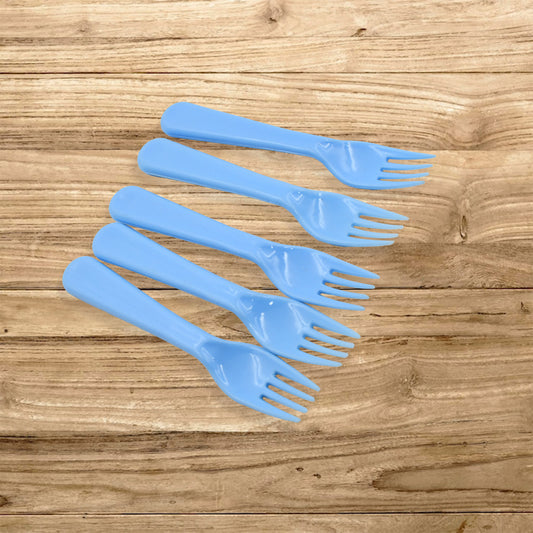 5895  Reusable Premium Heavy Weight Plastic Forks Party Supplies One Size Plastic 5pc Serving Fork Set For Kitchen Travel Home (5pc) - Zidbik