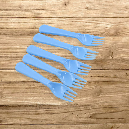 5895  Reusable Premium Heavy Weight Plastic Forks Party Supplies One Size Plastic 5pc Serving Fork Set For Kitchen Travel Home (5pc) - Zidbik