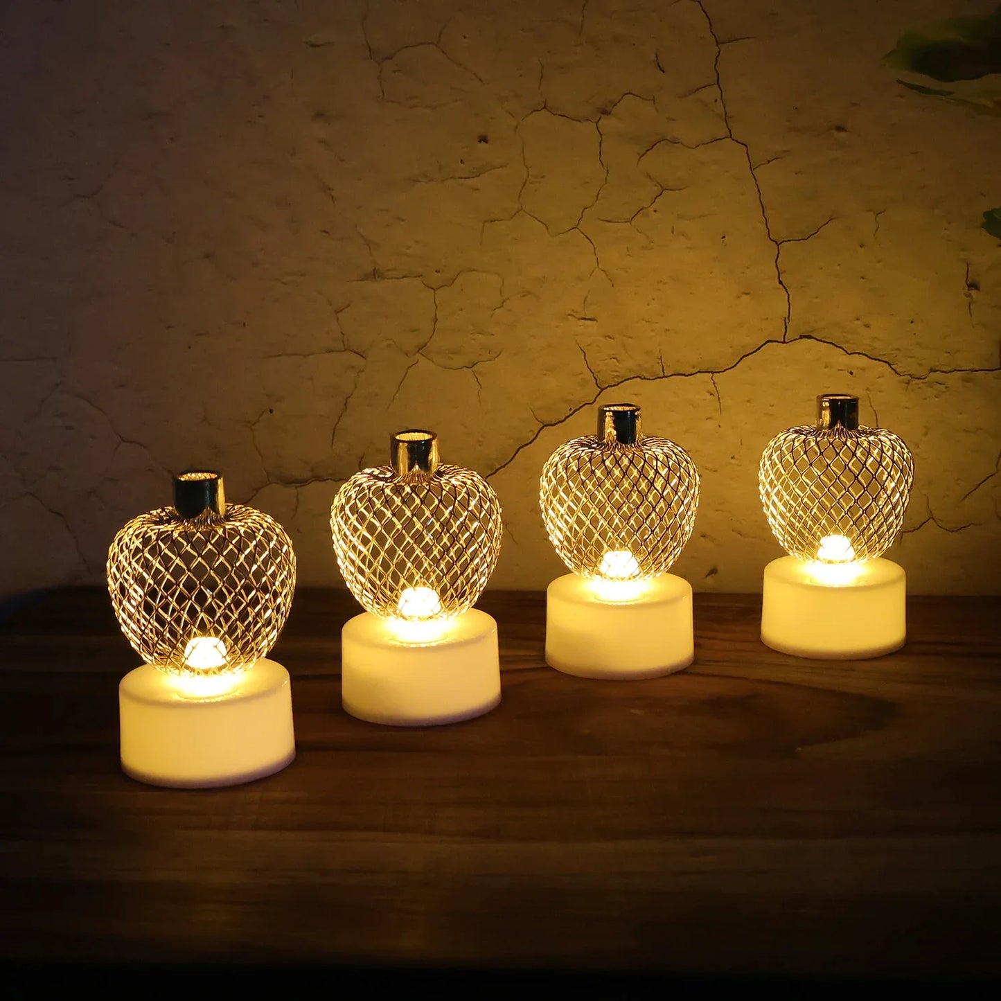 Decorative Apple Shape Led Tealight Candles - (4 Pc) - Zidbik