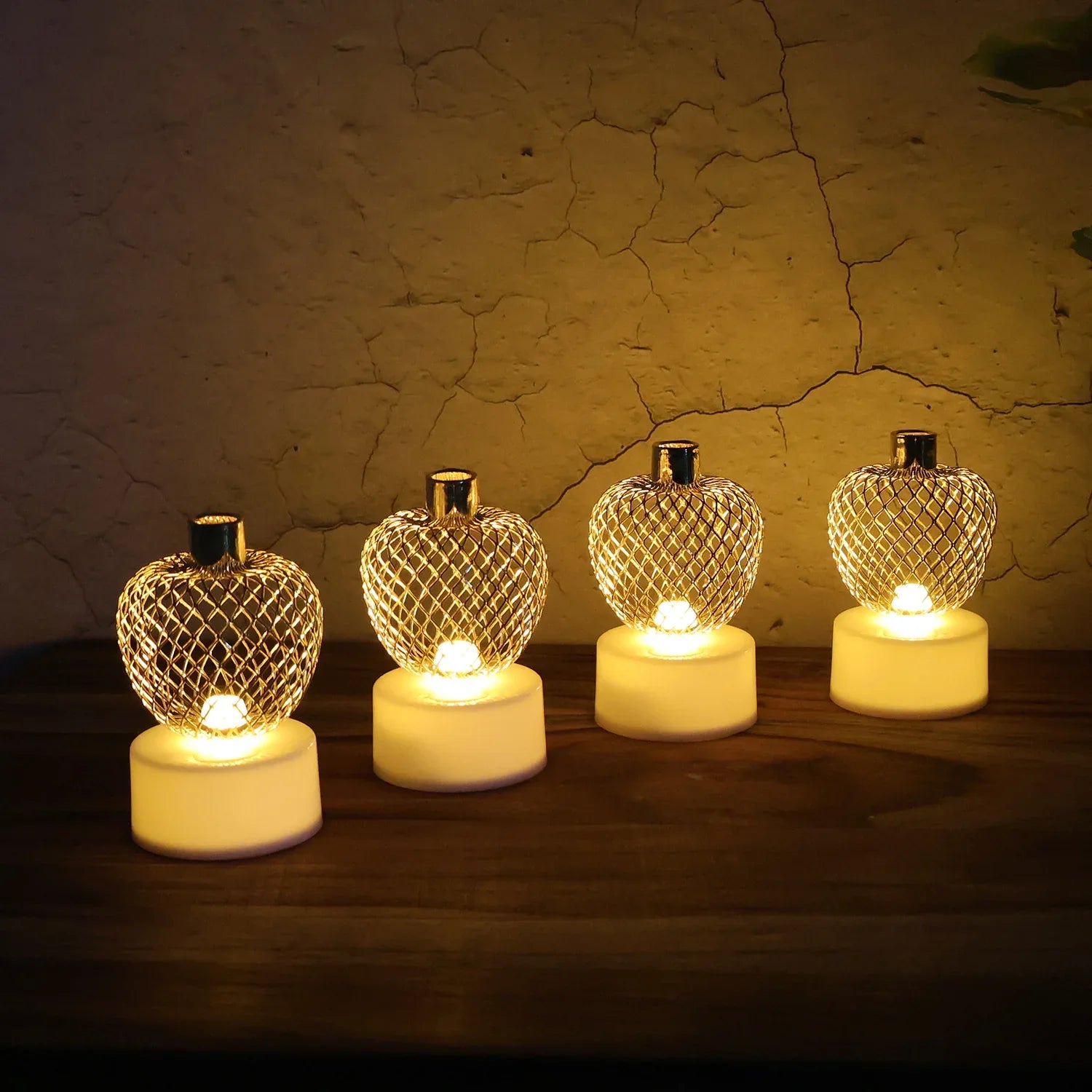 Decorative Apple Shape Led Tealight Candles - (4 Pc) - Zidbik