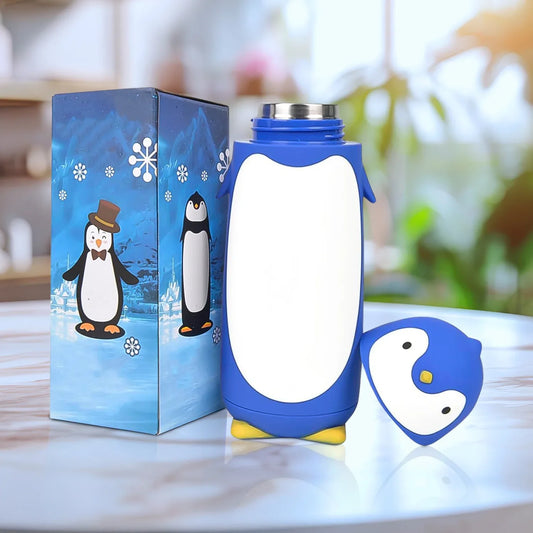 Penguin Water Bottle Penguin Cartoon Water Bottle Funny Travel Mug Insulated Inner Glass Vacuum Water Bottle - Zidbik