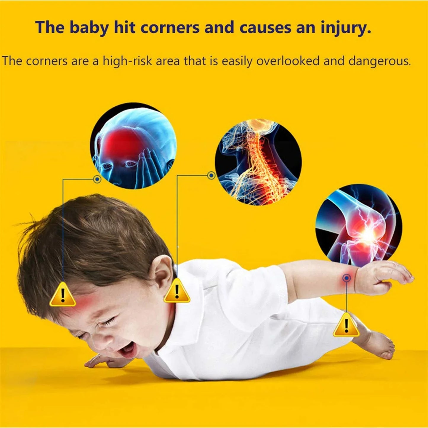 4 Pc Soft Foam Table Corner Protectors Set With Safety Tape - Zidbik