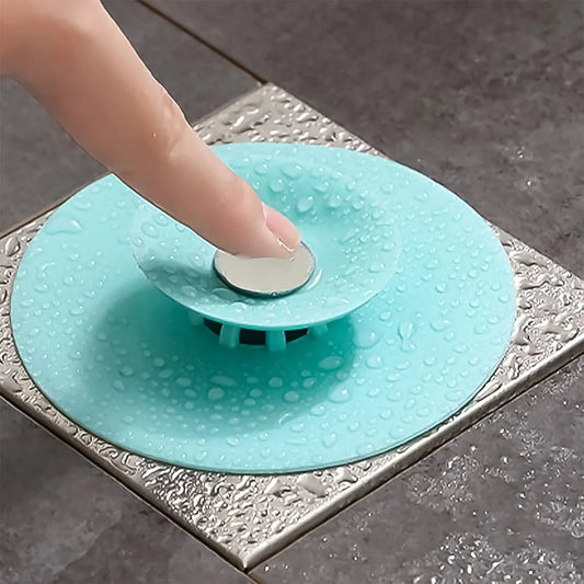 Creative 2-in-1 Light Green Silicone Sewer Sink Sealer Cover Drainer (Multicolour) - Zidbik