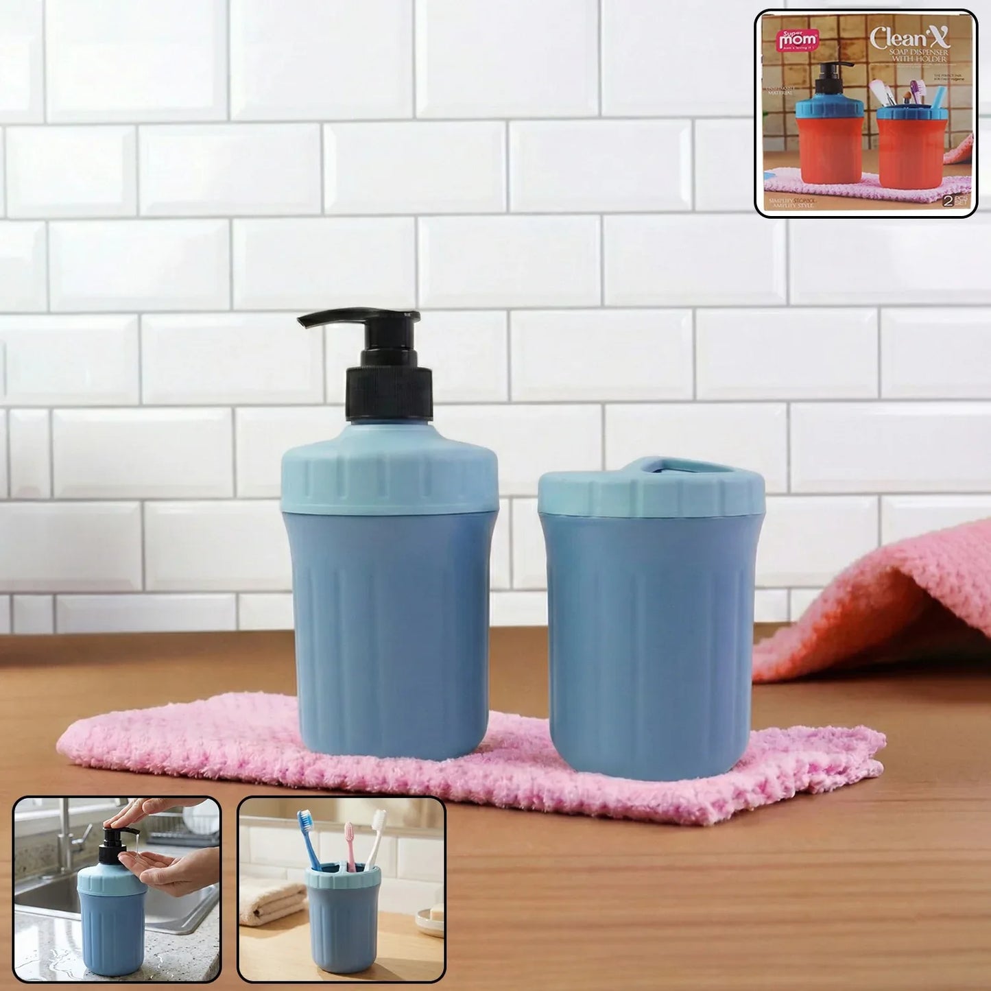 Multipurpose Soap Dispenser With Utility Holder (1 Set) - Zidbik