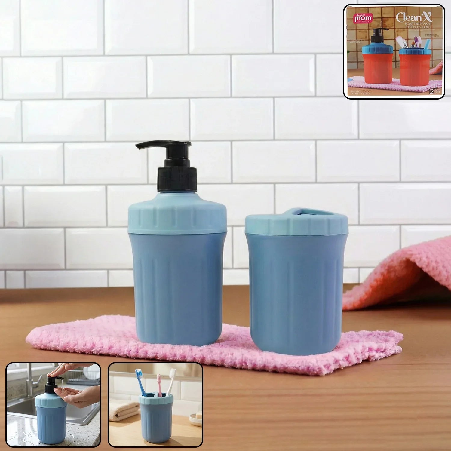 Multipurpose Soap Dispenser With Utility Holder (1 Set) - Zidbik