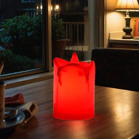Flameless Melted Design Candles For Decoration (1 Pc) - Zidbik