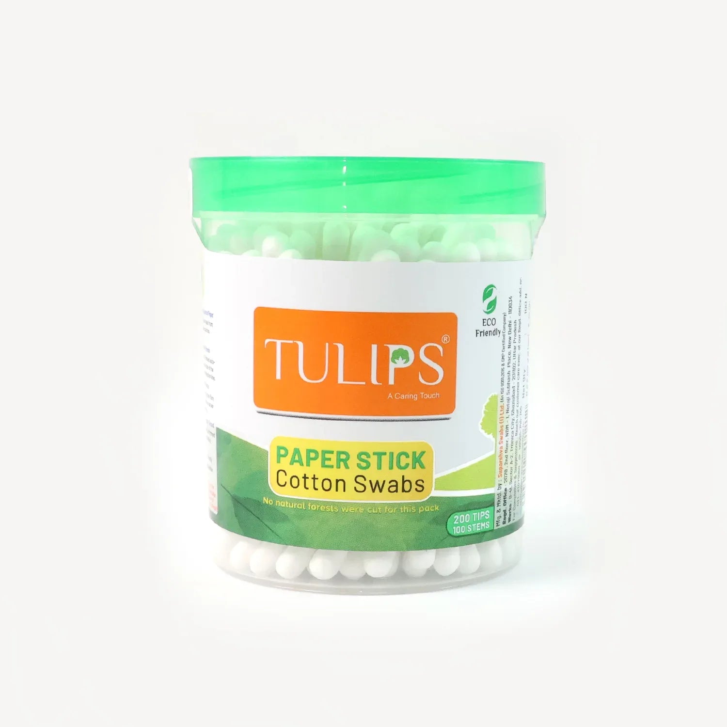 Tulips Paper-stick Cotton Swabs - (100 Pc Set) - Zidbik
