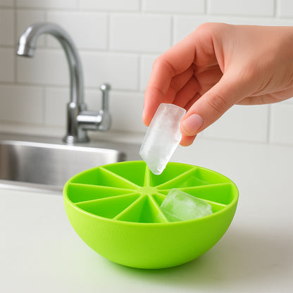 Lemon Shape Flexible Silicone Ice Cube Tray  8-slot Round Ice Mold (1 Pc) - Zidbik