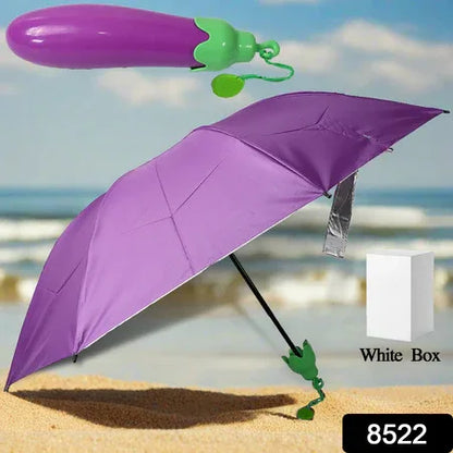 Vegetable Shaped Folding Umbrella Plastic Case Creative Fashion Folding Mini Sun Shade Rain Umbrella Unique Umbrella Sun Uv Protection Cute Design (1 Pc) - Zidbik