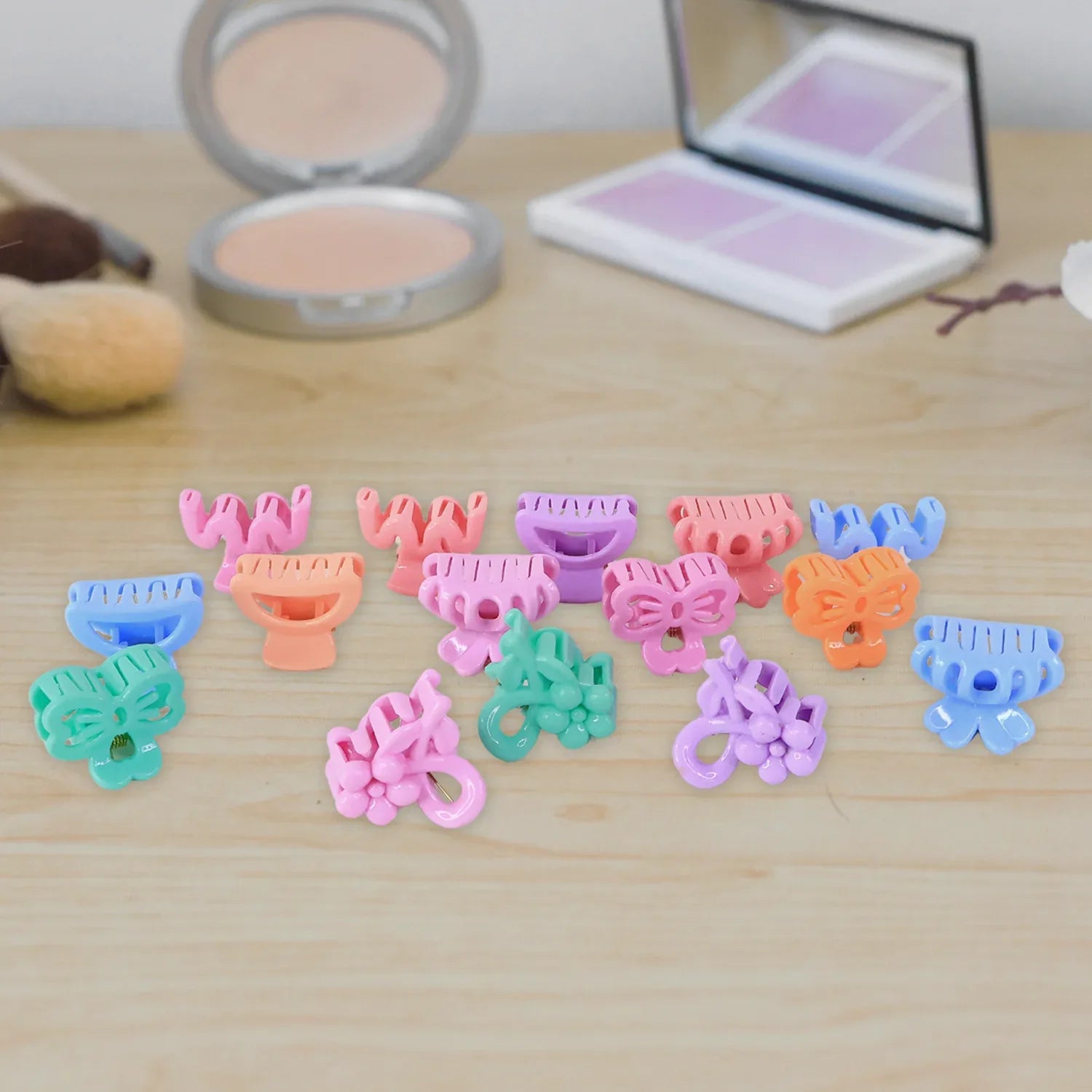 Plastic Small Hair Clips For Girls Kids Hair Accessories (3 Pcs Set Mix Color Design) - Zidbik