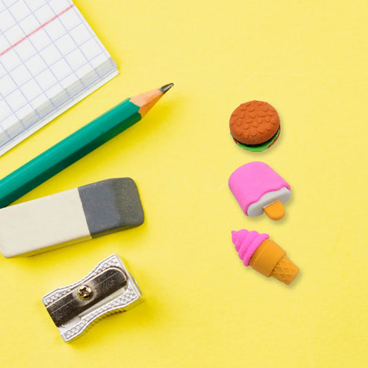 Mix Design Fancy Stylish Colorful Erasers (1 Set 3 Pc Set) - Zidbik