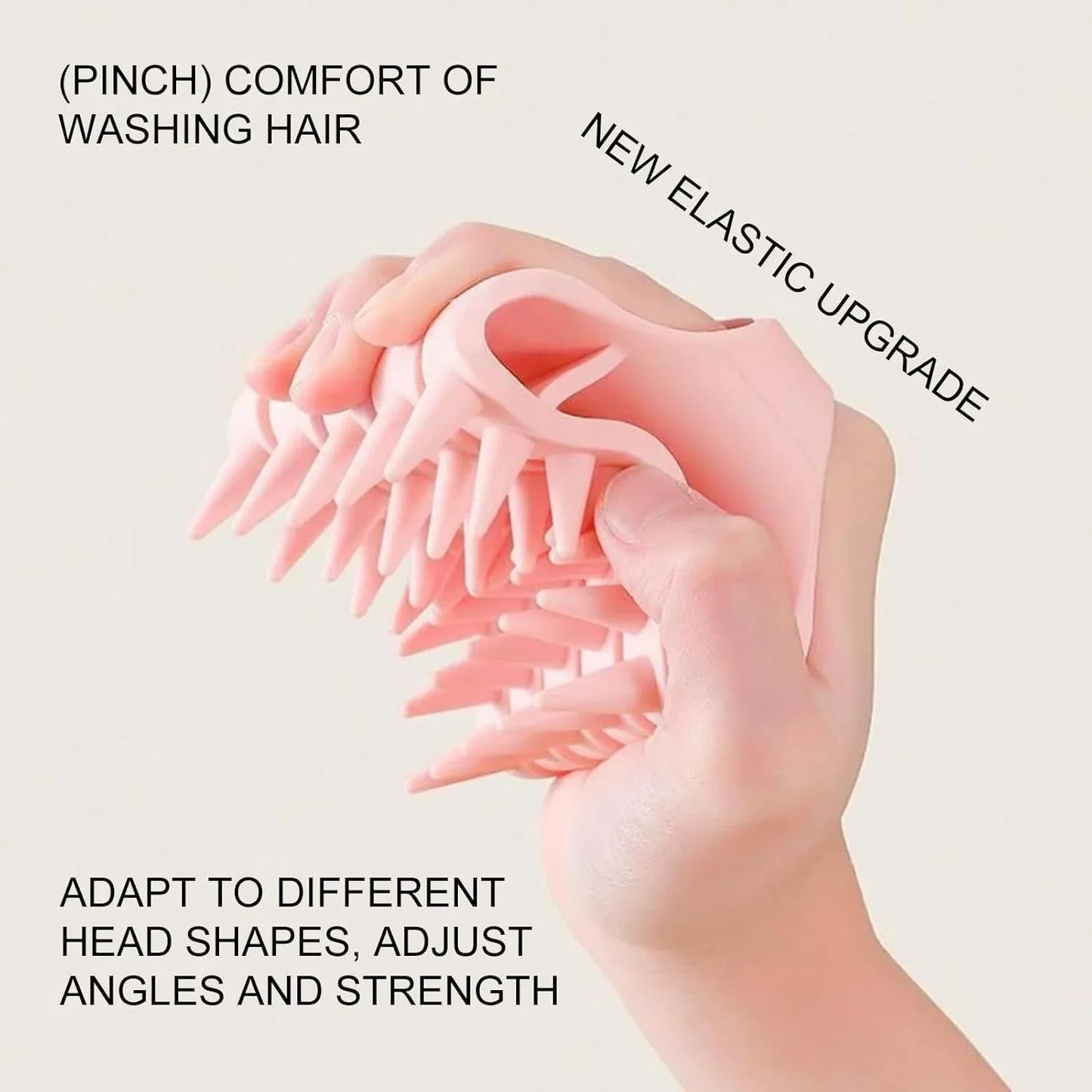 Scalp Massager Shampoo Brush Soft Silicone Hair Washing Comb With Handle - Zidbik