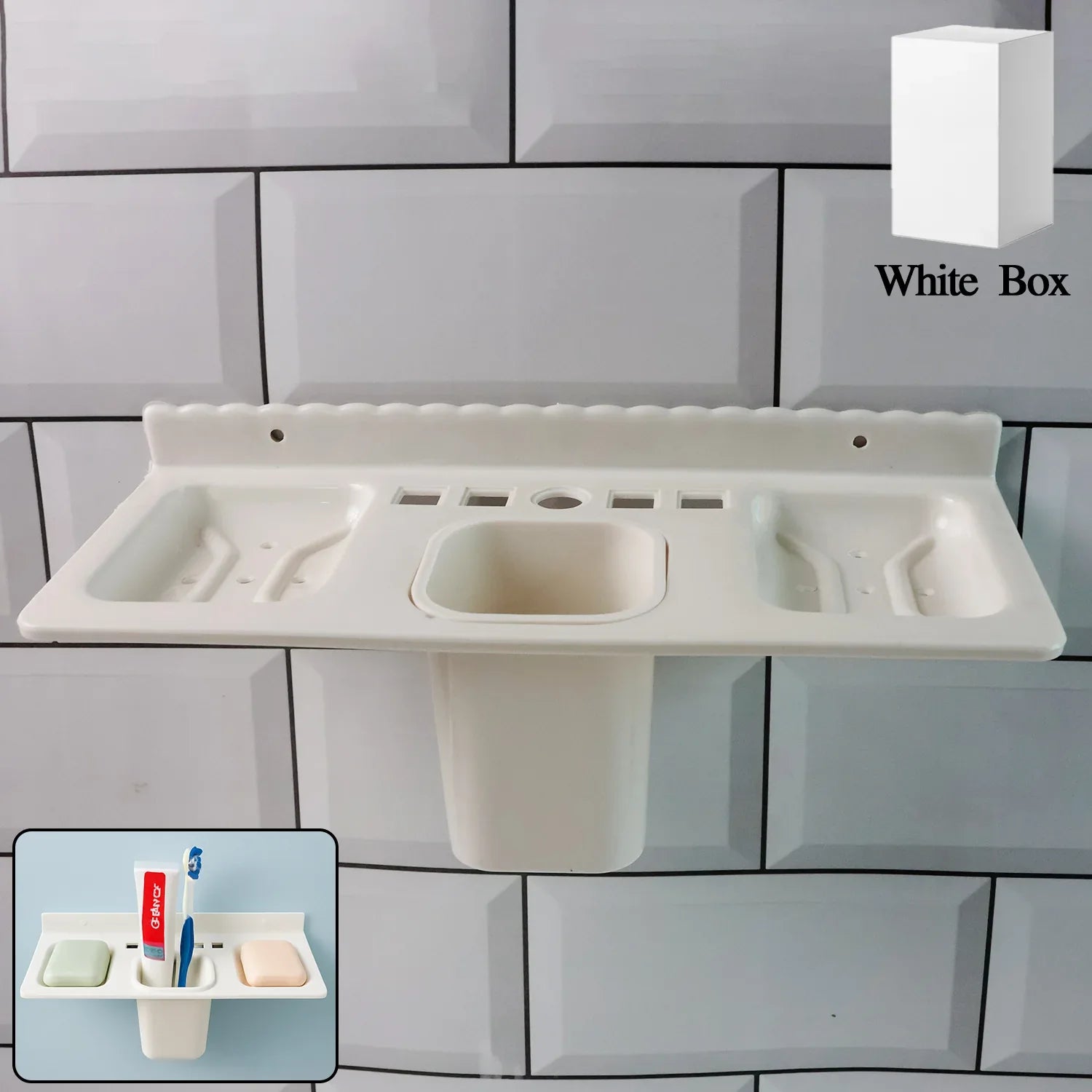 4 In 1 Wall-mounted Bathroom Organizer - (1 Pc) - Zidbik