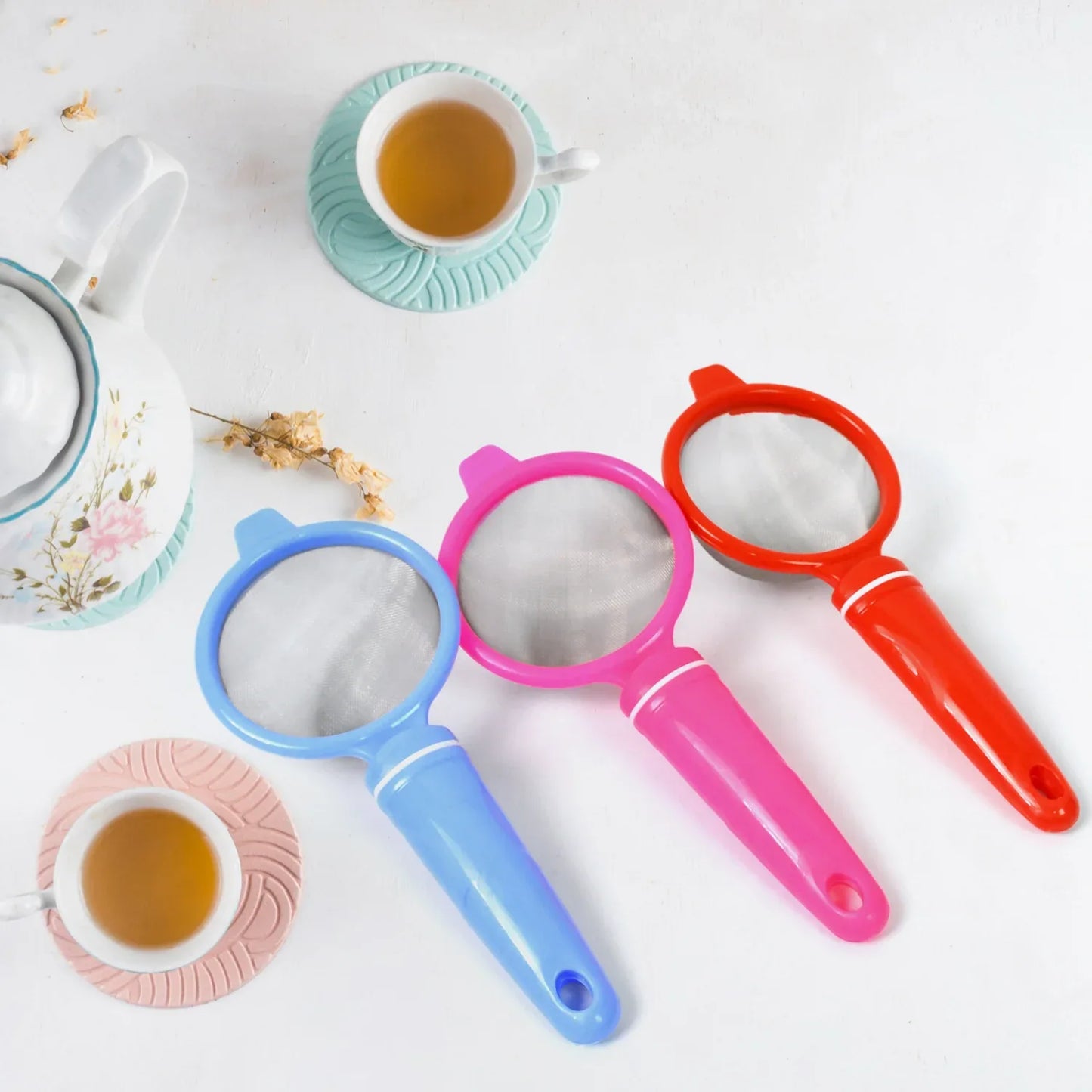 Plastic Multipurpose Tea And Coffee Strainer (Pack Of 12 Pcs) - Zidbik
