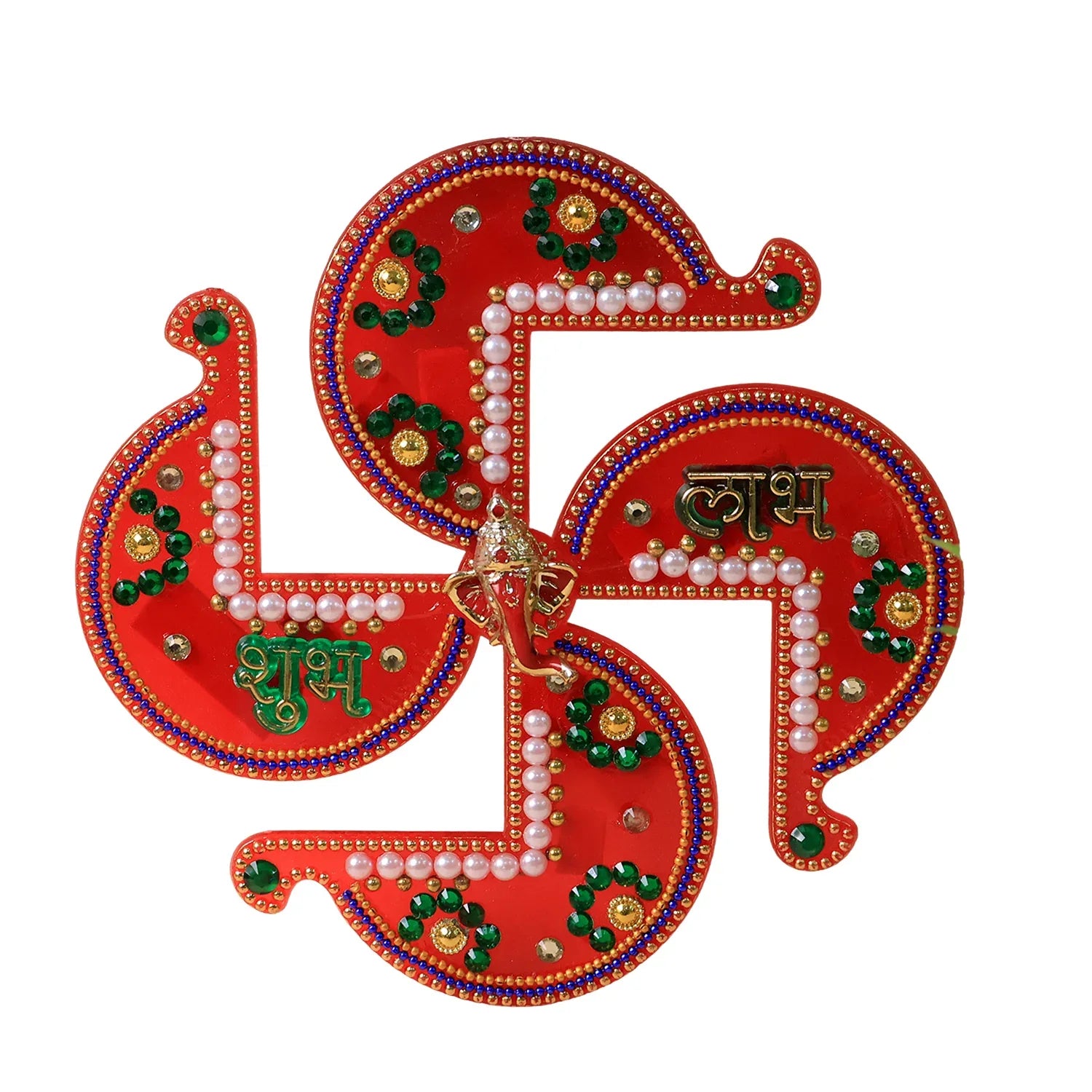 Acrylic Swastik Shubh Labh Wall Hanging (1 Pc) - Zidbik
