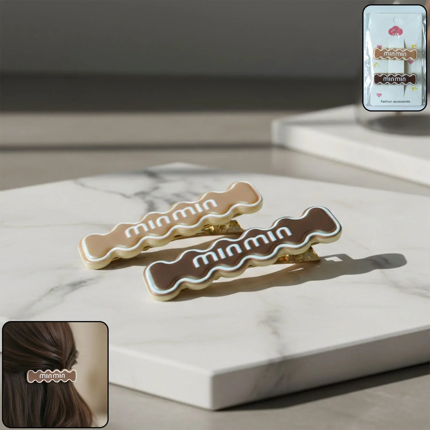 Stylish Wavy Design Fashion Hair Clips (2 Pc) - Zidbik