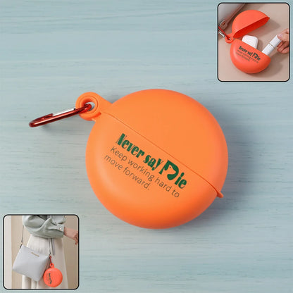Plastic Round Multi-purpose Empty Storage Box With Keychain (1 Pc) - Zidbik
