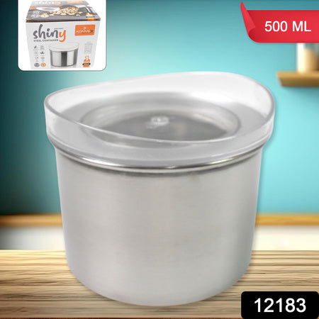 Multipurpose Stainless Steel Airtight Containers With See Through Lid (1 Pc  500 Ml) - Zidbik