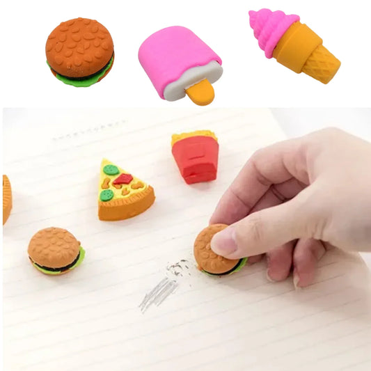 Mix Design Fancy Stylish Colorful Erasers (1 Set 3 Pc Set) - Zidbik