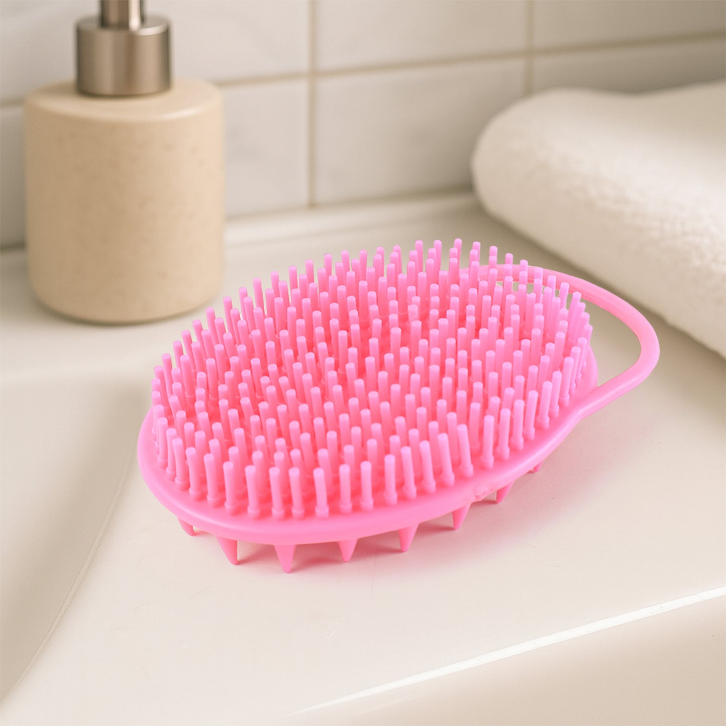 2-in-1 Silicone Soft Bristle Bath Brush - Zidbik