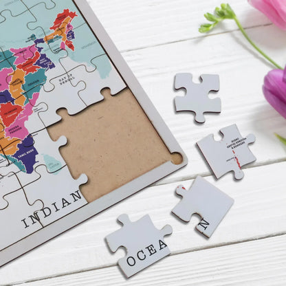 Wooden India Map Puzzle - (1 Set) - Zidbik