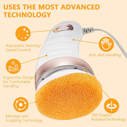 7293 Body Massager Shaping Machine  Body Sculpting Massager With 3 Washable Pads Adjustable Speeds  Electric Handheld Massager For Belly Waist Legs Arms Butt (1 Pc) - Zidbik