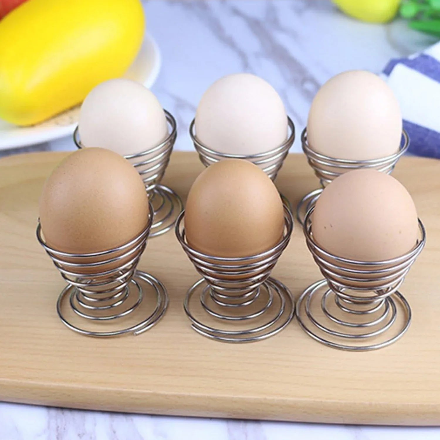 Stainless Steel Spring Egg Cup Holder (1 Pc) - Zidbik