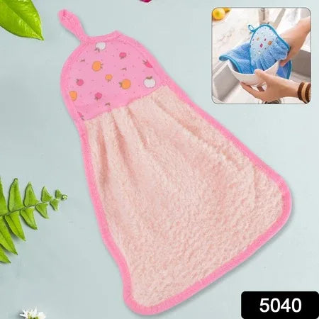 Microfiber Wash Basin Hanging Hand Kitchen Towel Napkin With Loop - Zidbik