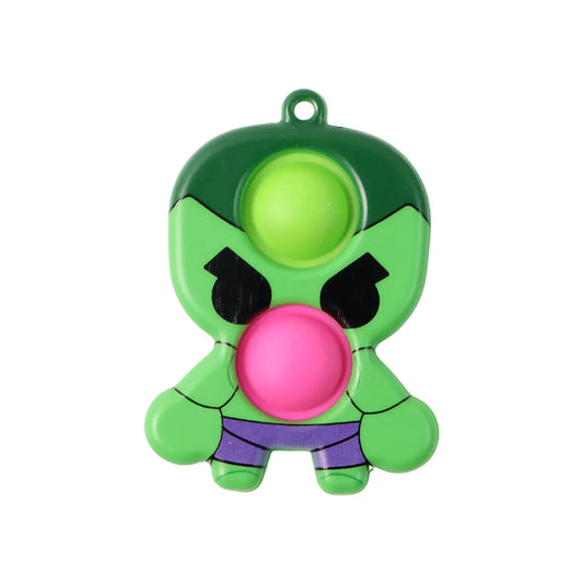 Silicone Pop It Fidget Toy With Keychain Clip (1 Pc) - Zidbik