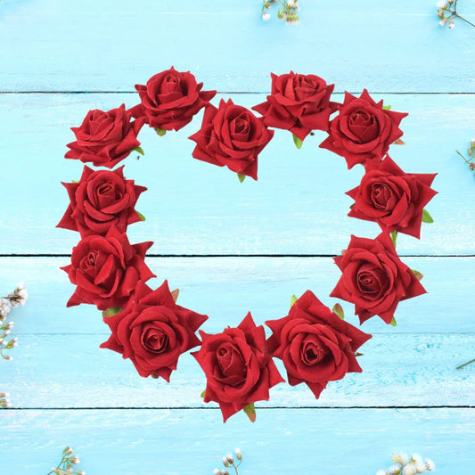 Flower Rose Hair Pin Clip Velvet Flower Design (12 Pcs Set) - Zidbik