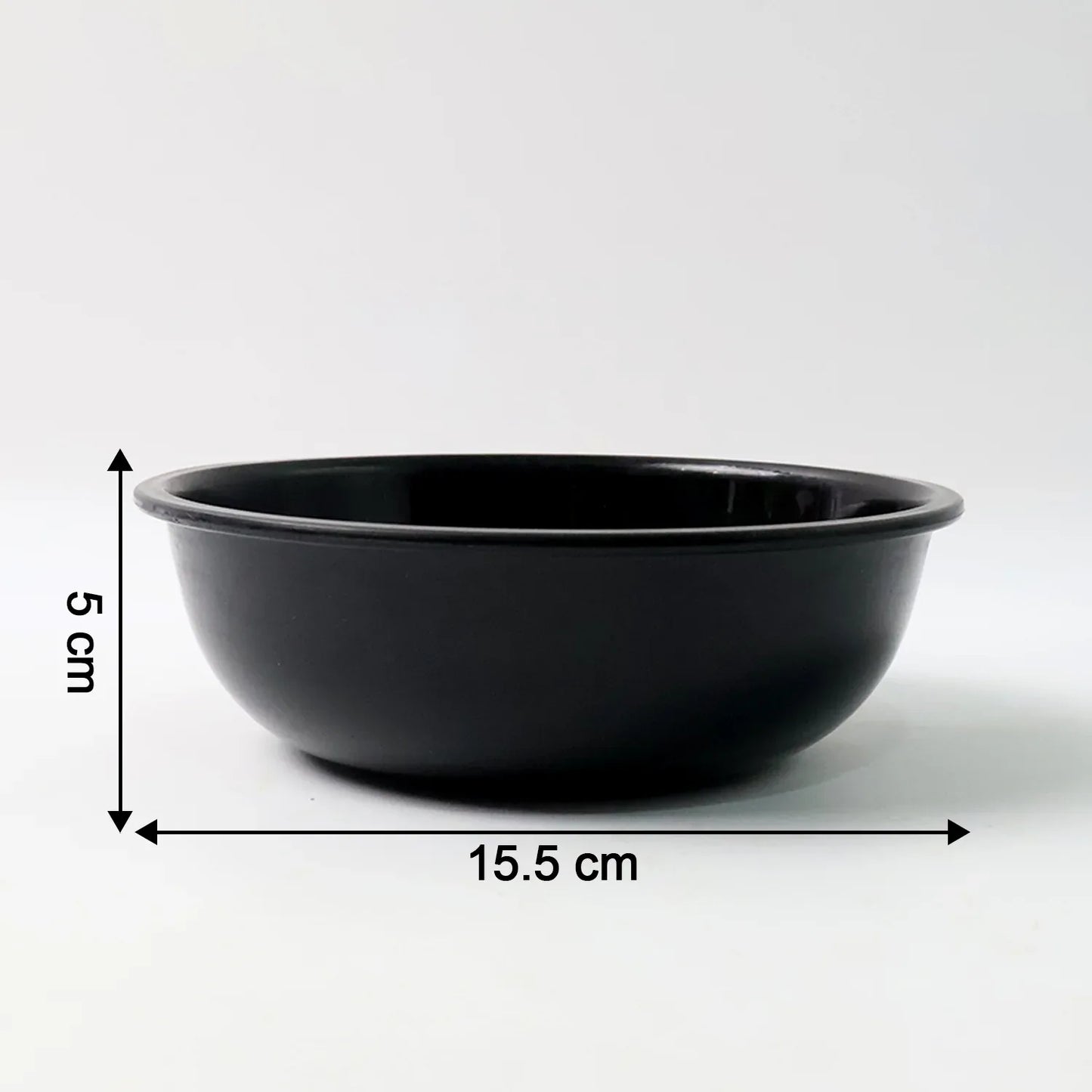 Plastic 6 Inch Black Round Deep Serving Bowl (1 Pc) - Zidbik