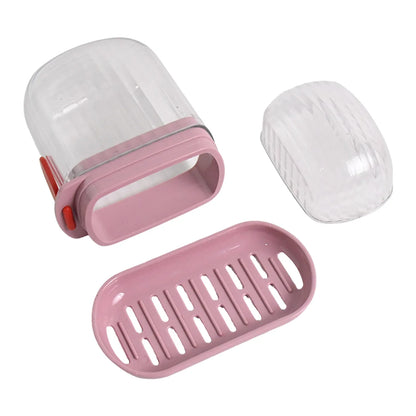 Multipurpose Plastic Soap Dish With Transparent Dust-proof Lid Sabudani (1 Pc) - Zidbik