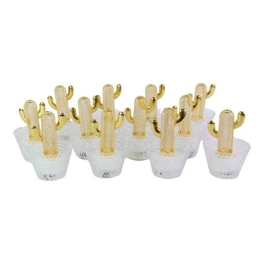 Decorative Cactus Shape Led Tealight Candles (12 Pc) - Zidbik