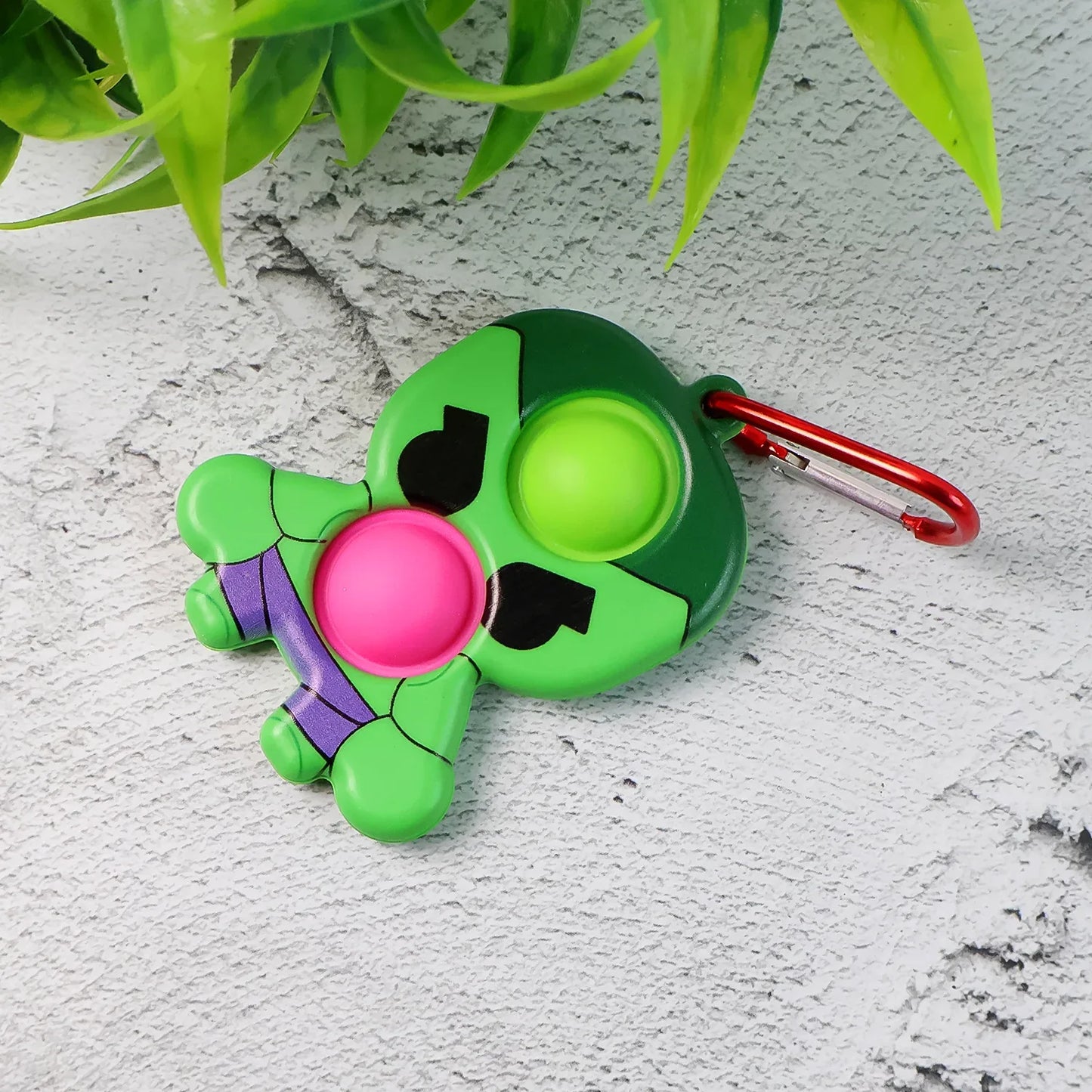 Silicone Pop It Fidget Toy With Keychain Clip (1 Pc) - Zidbik