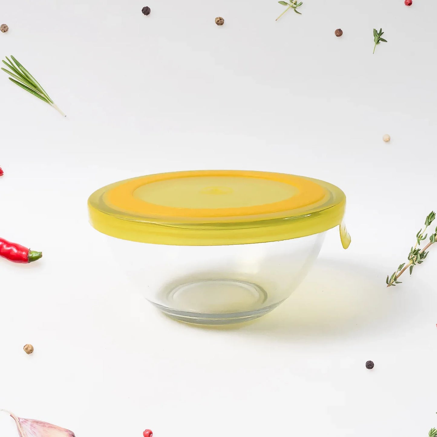 Dazzle Glass Bowl Set Mixing Storage Bowls With Lids (3 Pcs Set) - Zidbik
