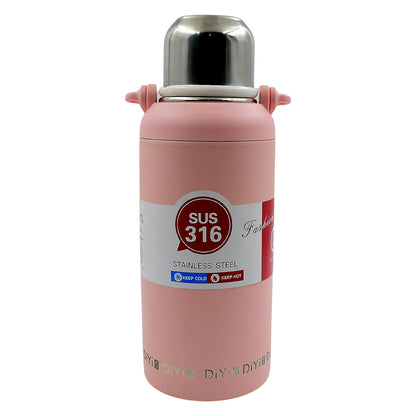 13036 Stainless Steel Tumblers 316 Stainless Steel Vacuum Insulated Cup  Bottle Portable Travel Kettle  Water Bottle With Handle Outdoor Large Capacity Sports Kettle Cups  Bottle (1300 Ml) - Zidbik