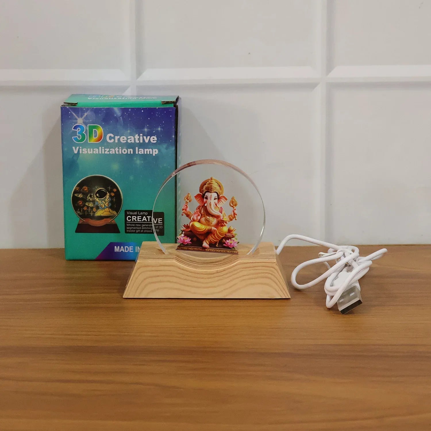 Premium 3d Lord Ganesha Acrylic Led Night Lamp (1 Pc) - Zidbik