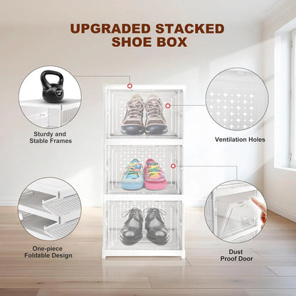 Stackable Multifunctional Storage For Clothes Foldable Drawer Shelf Basket Utility Cart Rack Storage Organizer Cart For Kitchen Pantry Closet Bedroom Bathroom Laundry (3 Layer 1 Pc) - Zidbik