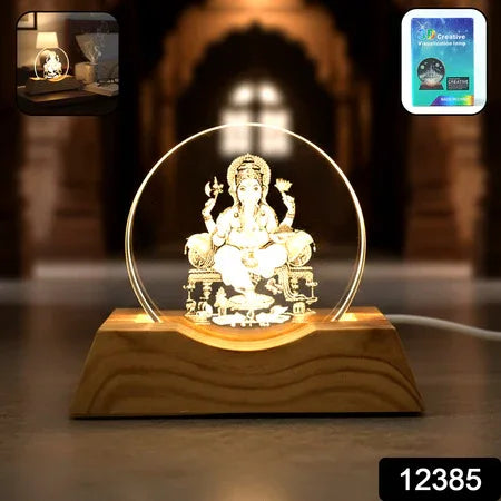 3d Lord Ganesha Acrylic Led Night Lamp (1 Pc) - Zidbik