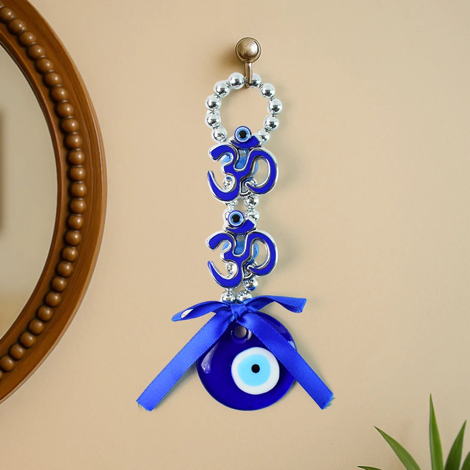 Decorative Double Om Symbol Evil Eye Hanging (1 Pc) - Zidbik