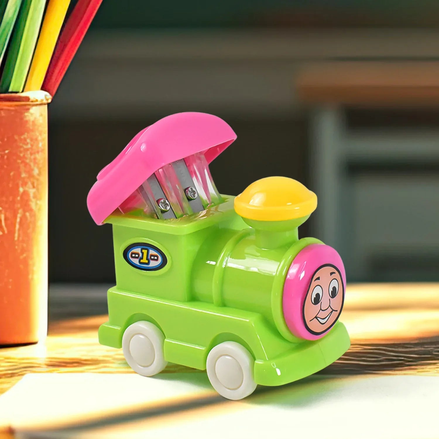 Train Double Hole Pencil Sharpener (1 Pc) - Zidbik