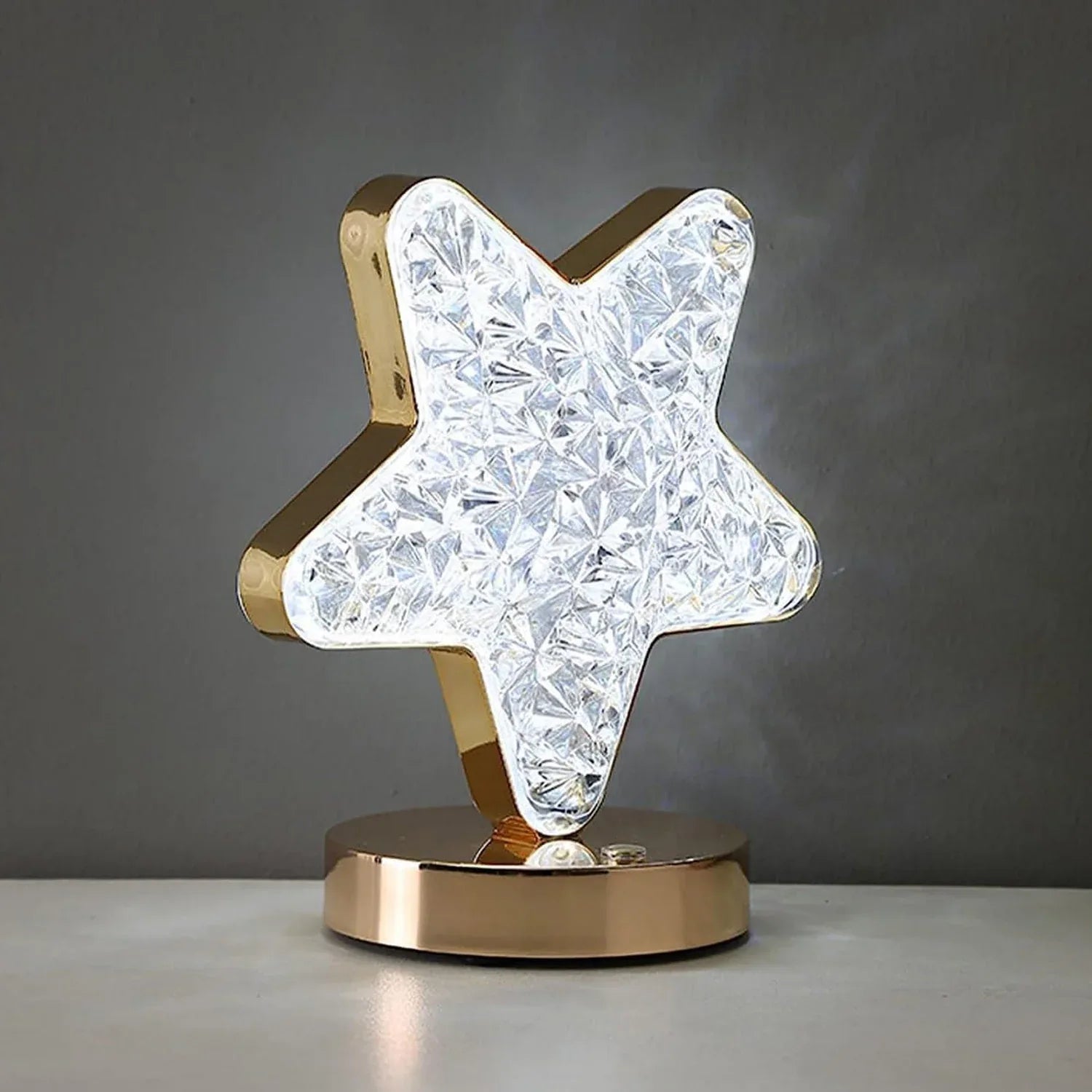 12571 Star Shape Crystal Diamond Lamp Cordless Luxury Lamp With Usb Rechargeable 3-way Dimmable Touch Control Decorative Nightstand Lamp For Bedroom Living Room Party Restaurant Decor (1 Pc ) - Zidbik