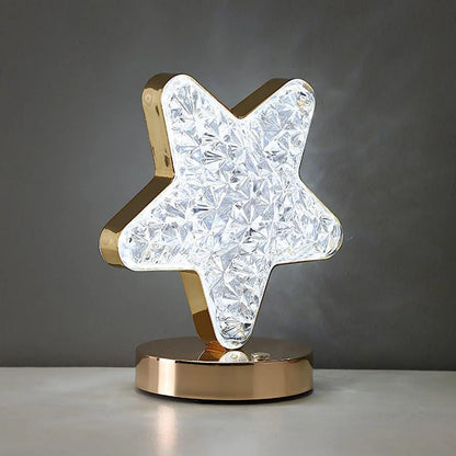 12571 Star Shape Crystal Diamond Lamp Cordless Luxury Lamp With Usb Rechargeable 3-way Dimmable Touch Control Decorative Nightstand Lamp For Bedroom Living Room Party Restaurant Decor (1 Pc ) - Zidbik