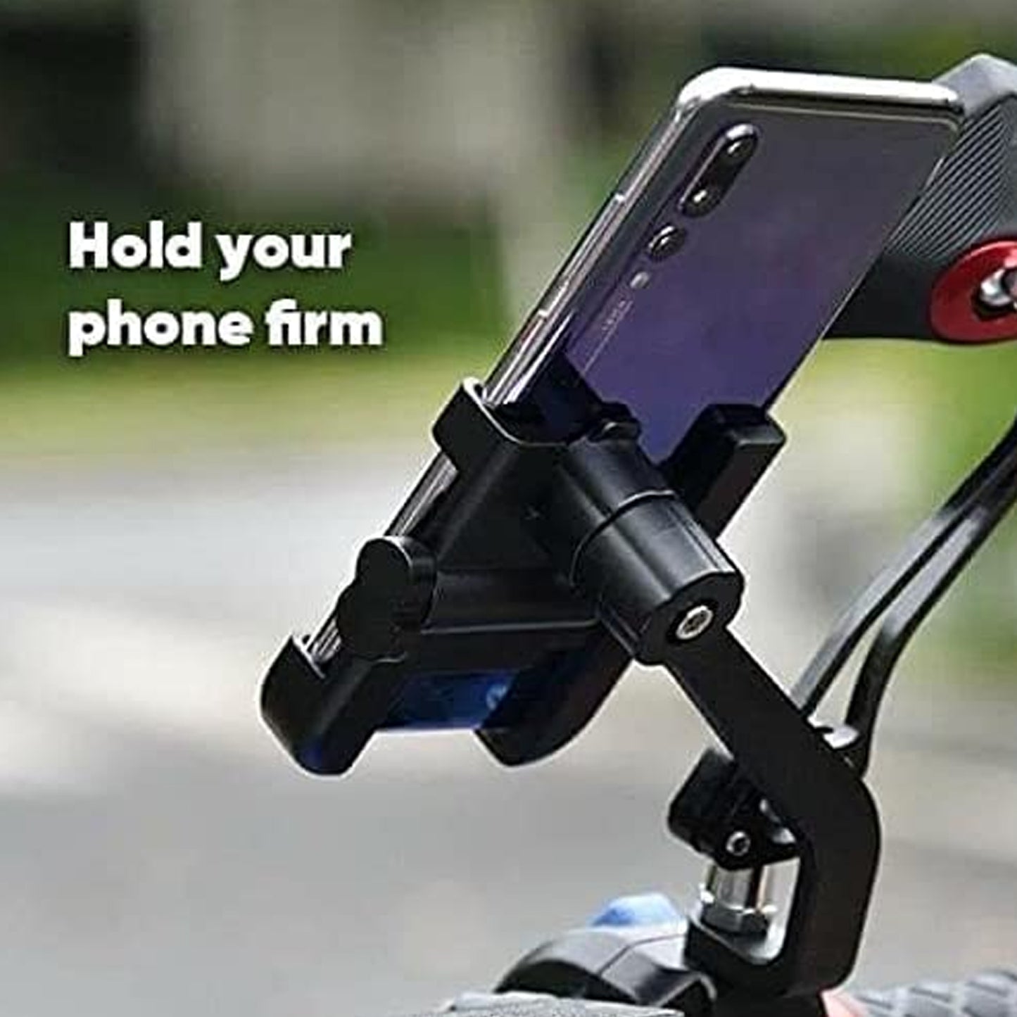 6706 Mobile Phone Holder With Easy Adjustable Rear View Mirror Mount Solid Metal Cradle Stand Suitable For Bike  Mobile Phones - Zidbik