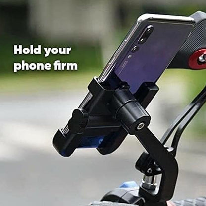 6706 Mobile Phone Holder With Easy Adjustable Rear View Mirror Mount Solid Metal Cradle Stand Suitable For Bike  Mobile Phones - Zidbik