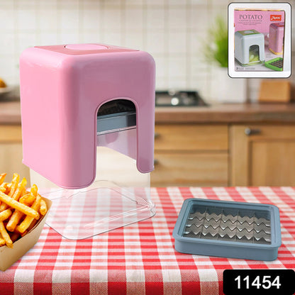 Apex Heavy Duty Potato Chipser  Vegetable Chopper With Dual Blade Set - Zidbik