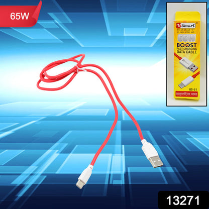 Type C Data Cable Fast Charging Data Cable (1000 Mm  65w  1 Pc) - Zidbik