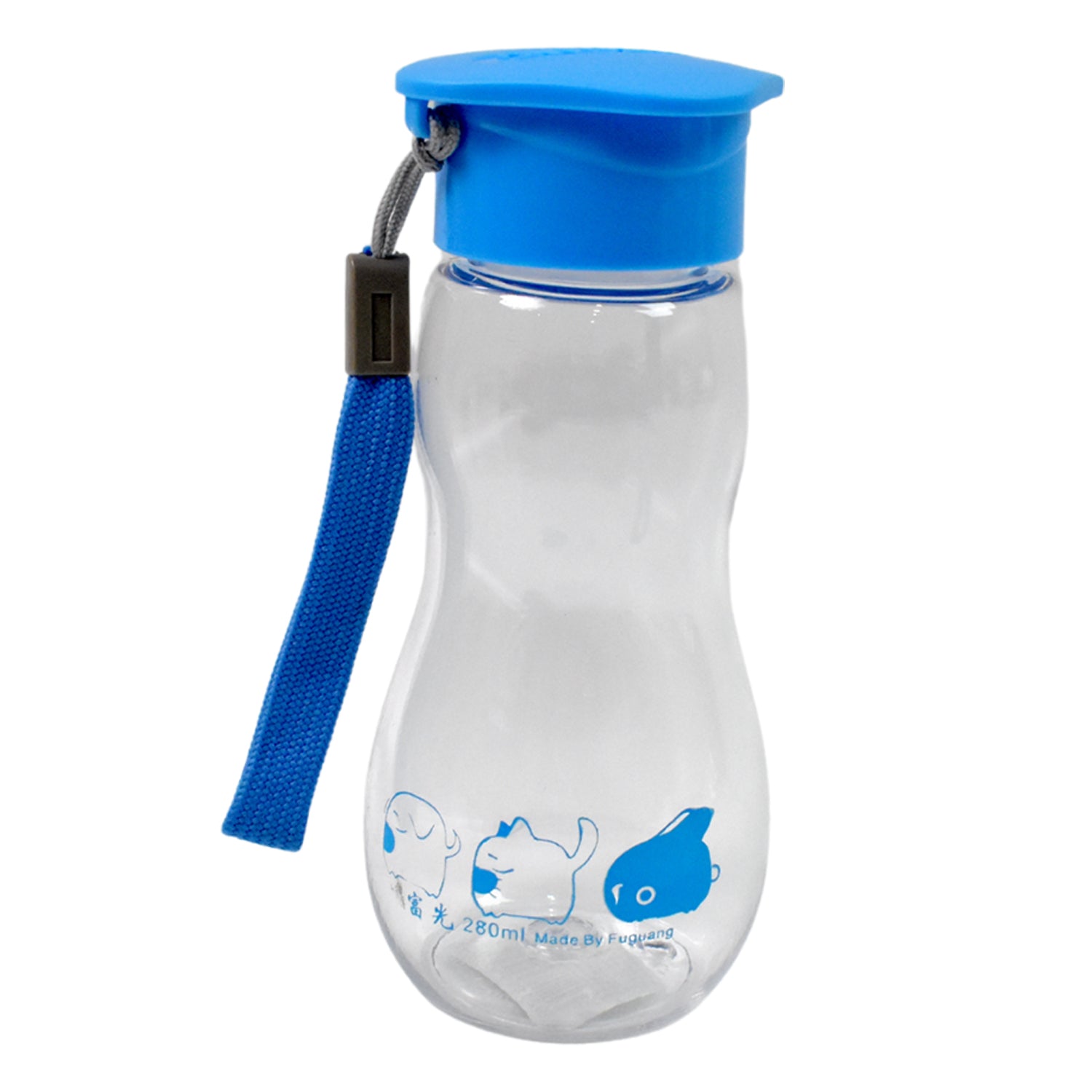 Transparent Travel Portable Water Bottle With Carry Straps (280 Ml  1 Pc) - Zidbik