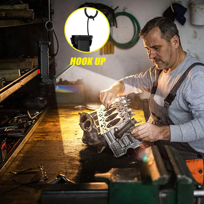 Compact Rechargeable Small Led Work Light With Adjustable Arm And Magnetic Base - Zidbik